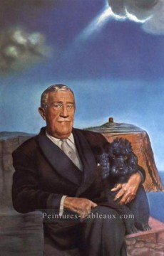  portrait - Portrait de Chester Dale et son chien Coco 1958 Cubisme Dada Surréalisme Salvador Dali